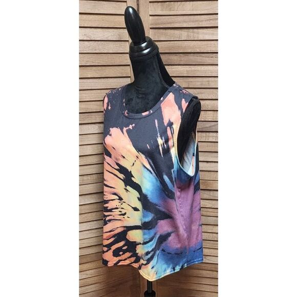 Shoreline Wear Womens Black Tiger Tie-Dye Sleeveless T-Shirt Tee Size 2X XXL Top - Picture 6 of 6